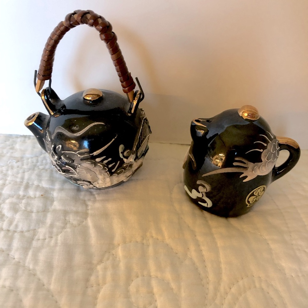 Vintage Moriage Dragonware Salt & Pepper